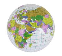 21Fashion Inflatable Blow Up Globe 40cm Atlas World Map Earth Kids Children Education Toy 40cm (Pack Of 3) One Size