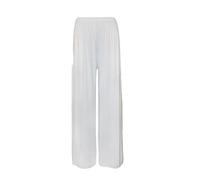21Fashion Ladies Fancy Party Wide Leg Plain Palazzo Trouser Womens Plus Size Flared Pants Cream Medium/Large