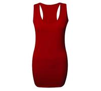 21Fashion Ladies Racer Back Vest Bodycon Muscle Top Gym Shirt Womens Sportswear Tank Top Red UK 8-10
