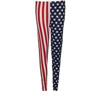 21Fashion Ladies Skin Fit Stretchy Printed Leggings Trousers Fancy Party Wear Pants Womens Sports Gym Leggings Viscose Yoga Pants U.S.A. Flag Print Medium/Large UK 12-14