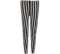 21Fashion Ladies Skin Fit Stretchy Printed Leggings Trousers Fancy Party Wear Pants Womens Sports Gym Leggings Viscose Yoga Pants Black Stripe Print Small/Medium UK 8-10