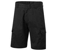 21Fashion Mens Flat Front Heavy Duty Cargo Shorts Adults Plain Pocketed Work Wear Half Length Pants Black