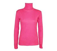 21Fashion New Ladies Long Sleeve Turtle Polo Neck TOP Womens TOP Jumper 8-26 Cerise