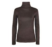 21Fashion New Ladies Long Sleeve Turtle Polo Neck TOP Womens TOP Jumper 8-26 Dark Brown