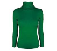 21Fashion New Ladies Long Sleeve Turtle Polo Neck TOP Womens TOP Jumper 8-26 Jade Green