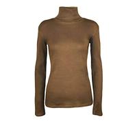21Fashion New Ladies Long Sleeve Turtle Polo Neck TOP Womens TOP Jumper 8-26 Mocha