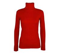 21Fashion New Ladies Long Sleeve Turtle Polo Neck TOP Womens TOP Jumper 8-26 Red