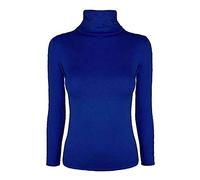 21Fashion New Ladies Long Sleeve Turtle Polo Neck TOP Womens TOP Jumper 8-26 Royal Blue