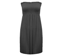 21Fashion New Womens Ladies Sheering Top Strapless Bandeau Dress Top Jersey Ladies Plus Size Boobtube Top Dress UK 8-22 (UK 8-10 Black)