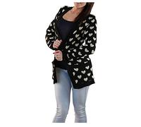21Fashion New Womens Owl Printed Ladies Long Sleeve Knitted Winter Cardigan Black