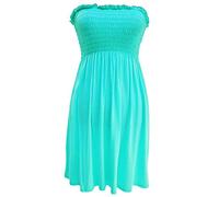 21Fashion New Womens Sheering Top Strapless Bandeau Dress Top Jersey Ladies Plus Size Boobtube Top Dress (Mint, UK 12-14)
