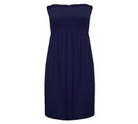 21Fashion New Womens Sheering Top Strapless Bandeau Dress Top Jersey Ladies Plus Size Boobtube Top Dress (Navy, UK 16-18)