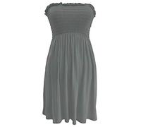21Fashion New Womens Sheering Top Strapless Bandeau Dress Top Jersey Ladies Plus Size Boobtube Top Dress (Charcoal, UK 20-22)