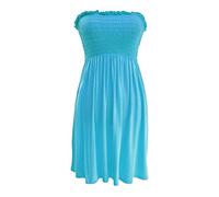 21Fashion New Womens Sheering Top Strapless Bandeau Dress Top Jersey Ladies Plus Size Boobtube Top Dress (Turquoise, UK 20-22)