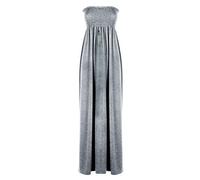 21Fashion New Women's Sleeveless Boobtube Bandeau Maxi Ladies Sheering Long Dress Grey - 22