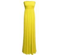 21Fashion New Women's Sleeveless Boobtube Bandeau Maxi Ladies Sheering Long Dress Yellow - 22