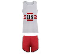 21Fashion Womens 118 Retro Fancy Dress Marathon Costume Mens Stag Do Vest, Short, Wig, Tash, Band and Socks Set Vest + Shorts Medium Mens