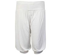 21Fashion Womens 3/4 Plain Ali Baba Harem Pants Ladies Casual Wear Baggy Trouser Cream UK 16-18