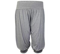 21Fashion Womens 3/4 Plain Ali Baba Harem Pants Ladies Casual Wear Baggy Trouser Grey UK 16-18
