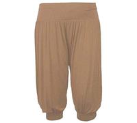 21Fashion Womens 3/4 Plain Ali Baba Harem Pants Ladies Casual Wear Baggy Trouser Mocha UK 24-26