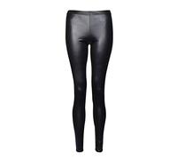 21Fashion Womens Black Wet Look Full Length Jersey Legging Black UK 10
