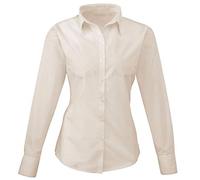 21Fashion Womens Long Sleeve Collared Neck Blouse Ladies Casual Wear Poplin Plain Shirt Natural 4X Large