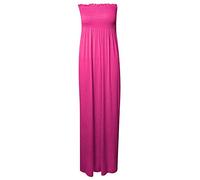 21Fashion Women's Maxi Dress, Plus Size, Plain, Bandeau Cerise