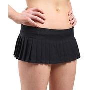 21Fashion Womens Plain Micro Mini Pleated Skirt 7 Inches Ladies Fancy Party Wear Skirt Black UK 10
