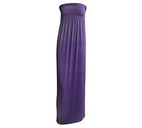 21Fashion Womens Sheering Maxi Dress Ladies Bandeau Boobtube Long Dress Plus Size Purple