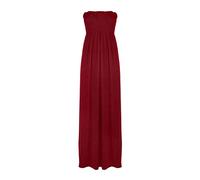 21Fashion Womens Sleeveless Plain Sheering Bandeau Boobtube Long Maxi Dres#(Burgundy Dress#UK 16-18#Womens)