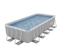 21ft Deluxe Steel Frame Swimming Pool, Rectangular with Step Ladder, Filter Pump - DL150