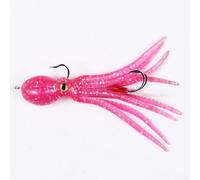 21g 11cm Squid Skirt Soft Bait with Assist Hook, Luminous Silicone Octopus Lure for Sea Bass and Predatory Fish, Saltwater Fishing Tackle(Pink 1PC)