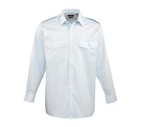 (21in, Light Blue) Premier Mens Long-Sleeved Pilot Shirt