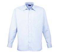 (21in, Light Blue) Premier Mens Poplin Long-Sleeved Shirt
