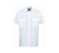 (21in, Light Blue) Premier Mens Short-Sleeved Pilot Shirt