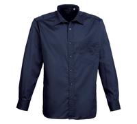 (21in, Navy) Premier Mens Poplin Long-Sleeved Shirt