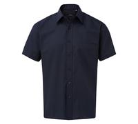 (21in, Navy) Premier Mens Short Sleeve Poplin Shirt