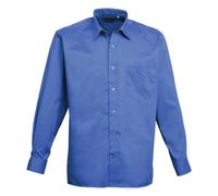 (21in, Royal Blue) Premier Mens Poplin Long-Sleeved Shirt