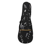 21in Ukulele Case Oxford Cloth Ukulele Bag Musical Note Pattern Ukulele Bag with Adjustable Straps for Travel