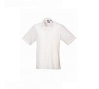 (21in, White) Premier Mens Short Sleeve Poplin Shirt
