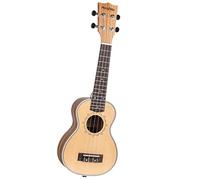 21inch Spruce Top Soprano Ukulele Acoustic Uke, Mahogany Zebrawood Mini Guitar for Beginners, Hawaiian Vintage Strings Instrument Kit