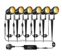 21m Extendable to 8 Garden Lights Mains Powered Premium Spotlights Outdoor Lighting LED 12V Spike Waterproof Uplighter for Patio Path