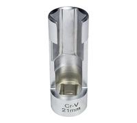 21MM(1/2"DR) Difficult Access Diesel Injector Fuel Line Socket Set Difficult Access Flare Nut Wrench Spanner for Wired Temperature Sensors, Thermo Switches, ABS Tube, Master Cylinder, Coolant, etc