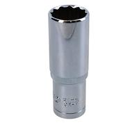21mm 1/2in Drive Double Deep Long Reach Metric Socket 12 Point Sided Bi-hex