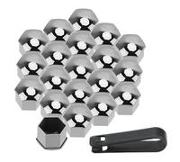 21mm 20pcs Car Tire Wheel Nut Caps Bolt Covers Hub Screw Protector Anti Rust Chrome Glossy Auto Accessories Exterior Decoration(Silver)