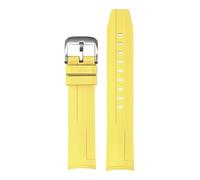21mm Compatible With Rolex Tissot Seastar T12. 407 FKM Curved Fluoro Rubber Watch Strap Diving Waterproof Men Replace Bracelet(GREEN BLUE)