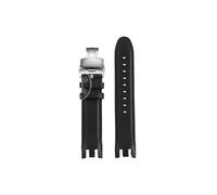 21mm Cow leather Men Watch band Fit for Swatch YRS Series YRS403 412 402G With Tools(C black-Folding buckle)