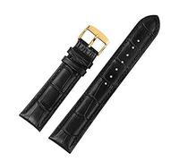 21mm Genuine Leather Watch Band Strap Fits BAMBINO FAC00005W Black Yellow Buckle