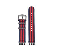 21mm Modified Metal steel adapter waterproof watch strap Compatible With Swatch yvs400 yvs420 yvs451 454 nylon watchband men Bracelet Belt(A19 blue red black)