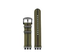 21mm Modified Metal steel adapter waterproof watch strap Compatible With Swatch yvs400 yvs420 yvs451 454 nylon watchband men Bracelet Belt(A10 green black bk)